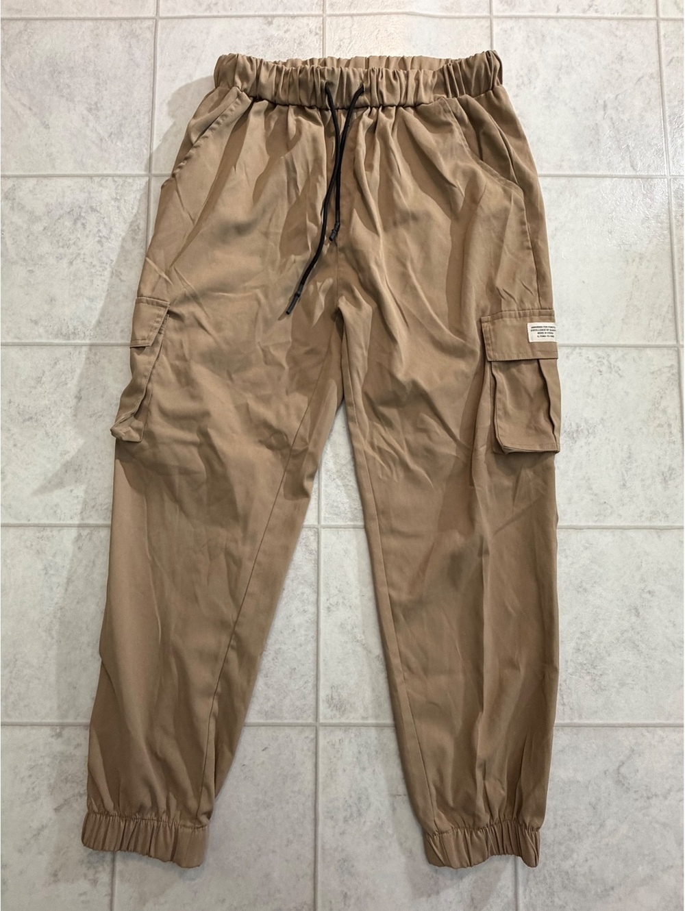 SHEIN tan cargo joggers